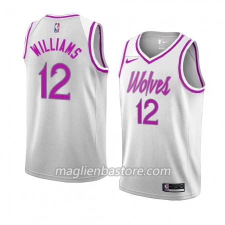 Maglia NBA Minnesota Timberwolves C. J. Williams 12 2018-19 Nike Bianco Swingman - Uomo
